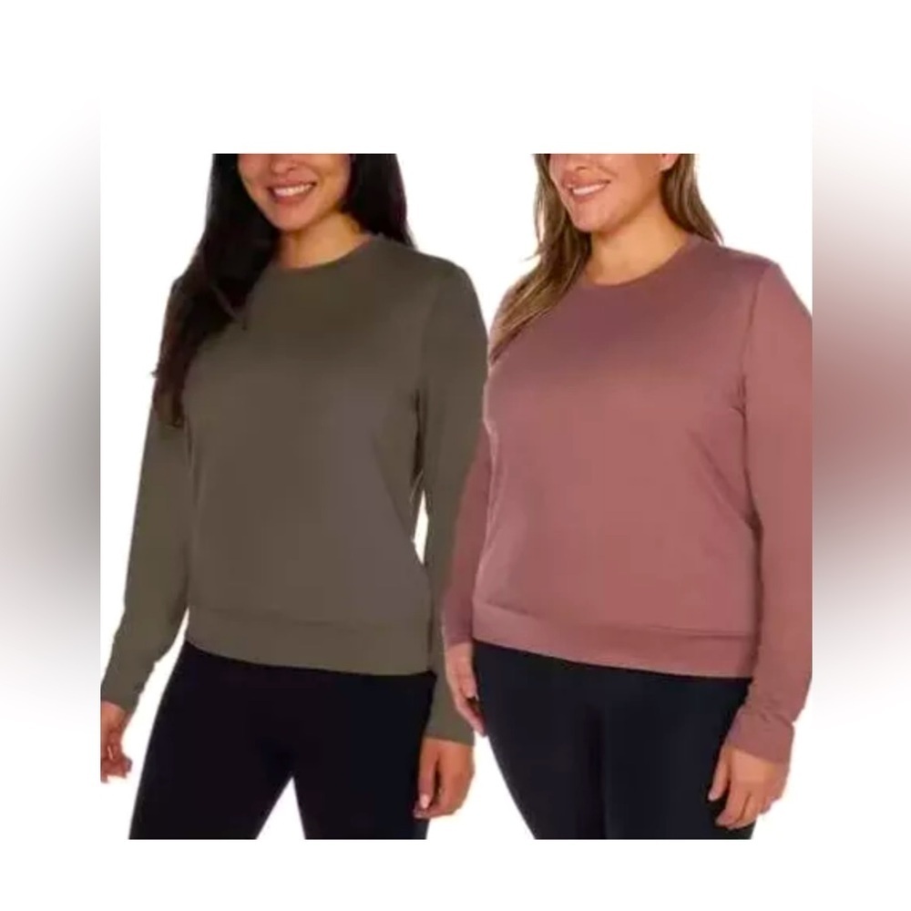 Luka lux women’s 2 pack Lon sleeve moisture wicking tees green/terraco, XS